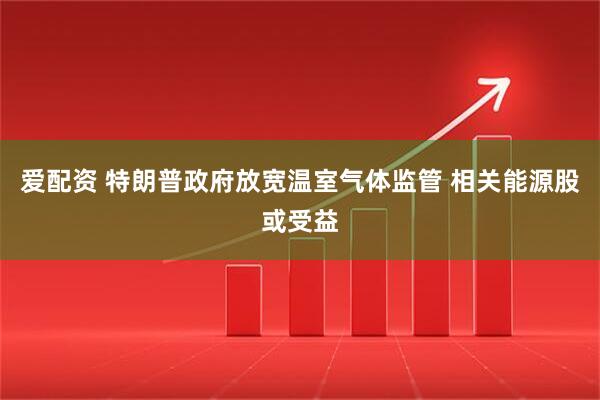爱配资 特朗普政府放宽温室气体监管 相关能源股或受益